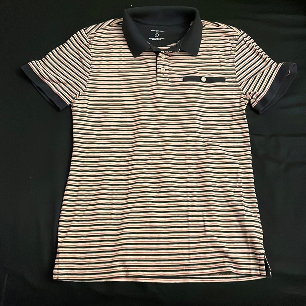 Goodfellow red white and blue striped dress shirt